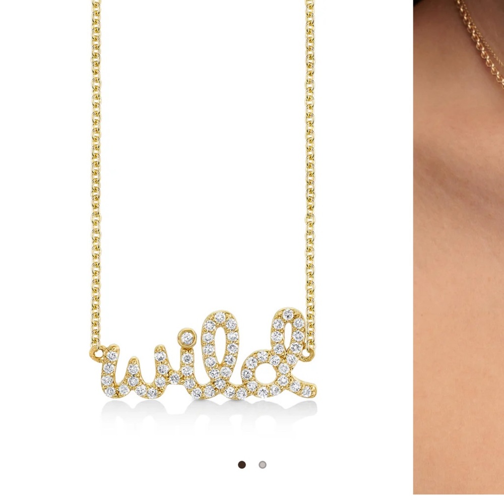 Sydney Evan GOLD & DIAMOND WILD SCRIPT NECKLACE